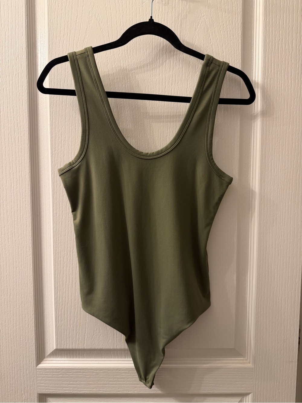 nuuds Olive Scoop Neck Tank Bodysuit